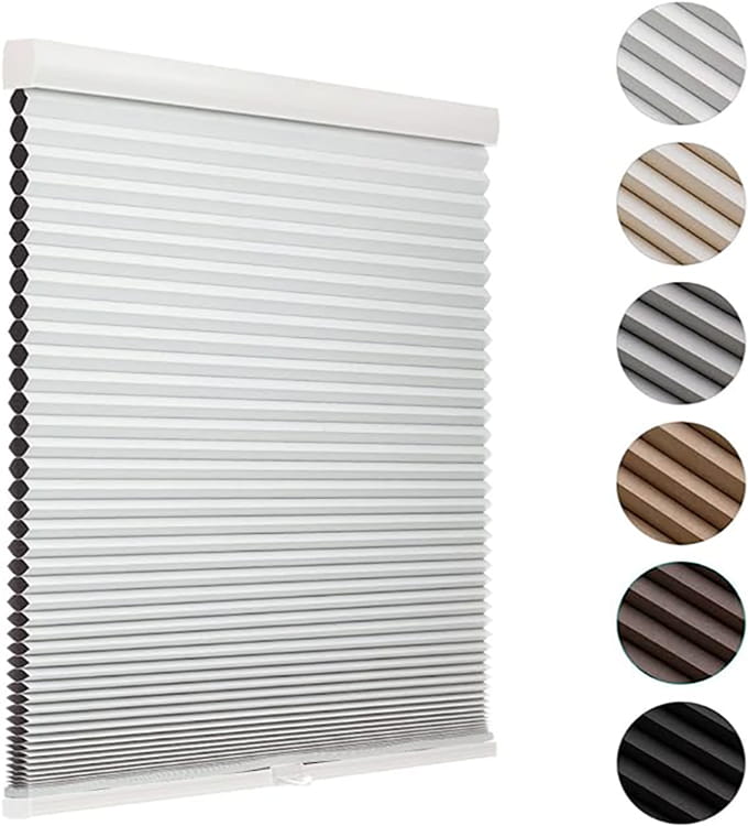 Cordless honeycomb blinds